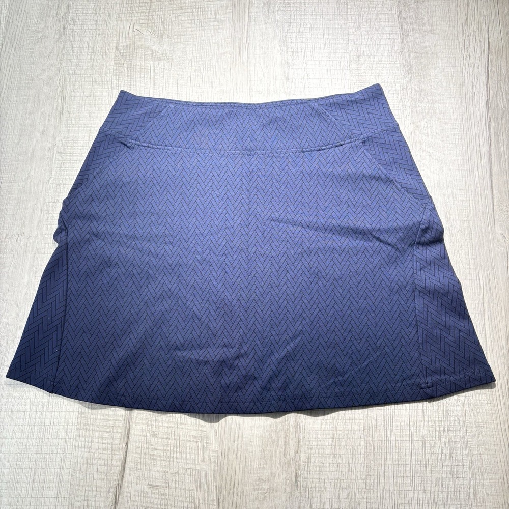 Title Nine Skirt Women's Medium Blue Geometric Golf Activewear Pickleball Tennis